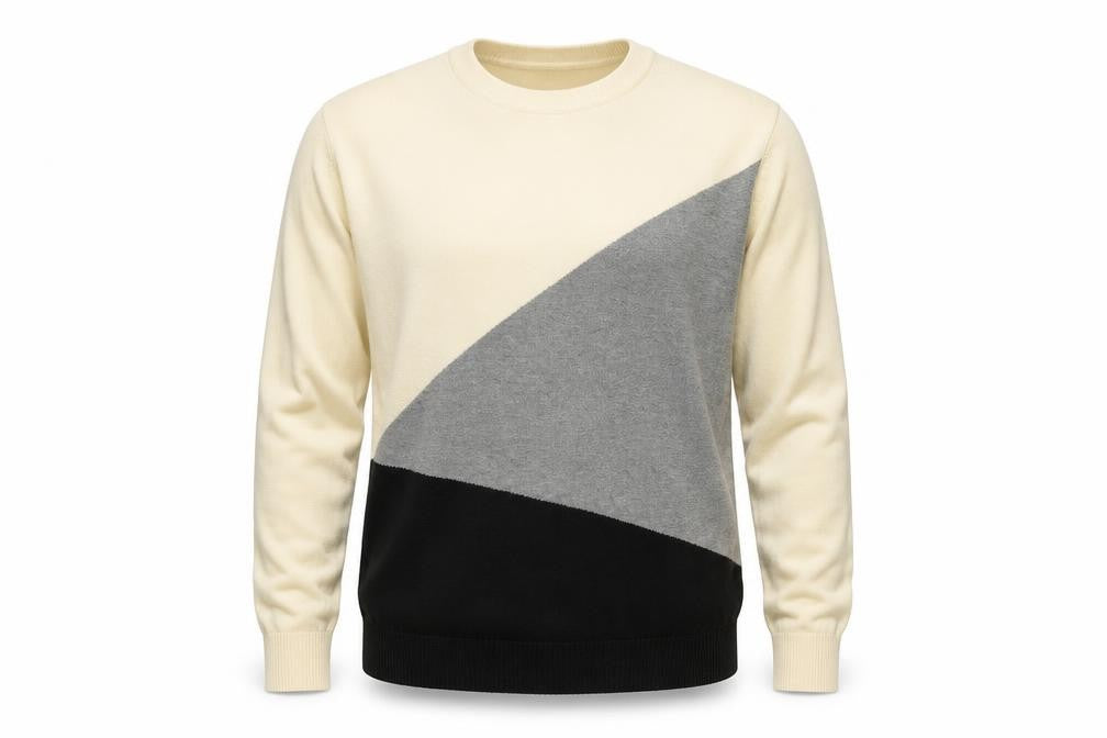 Christiano Baldinucci Mens Ivory Round Neck Wool Pullover Jumper Size L Long Sleeve