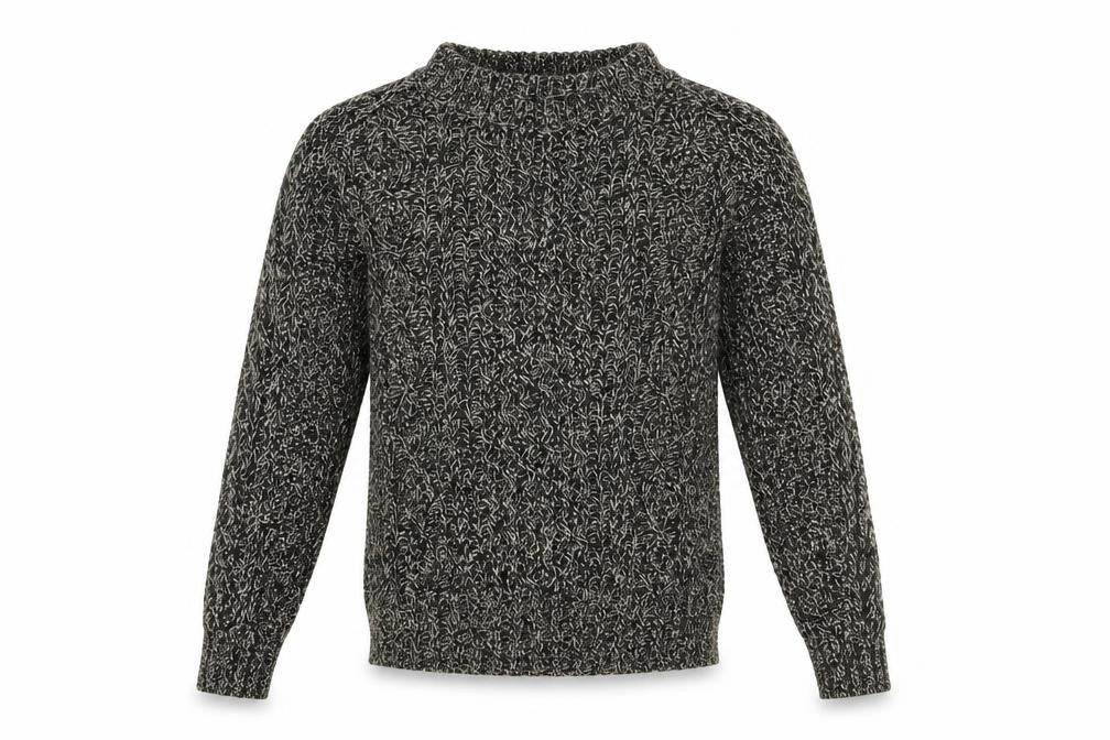 Bean Signature Mens Black Round Neck Cotton Pullover Jumper Size S Long Sleeve