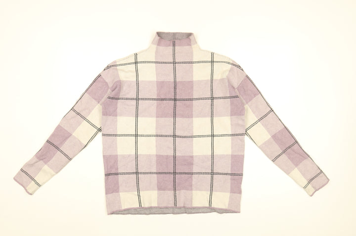 Rachel Zoe Womens Purple High Neck Plaid Viscose Pullover Jumper Size S