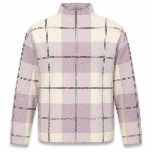Rachel Zoe Womens Purple High Neck Plaid Viscose Pullover Jumper Size S