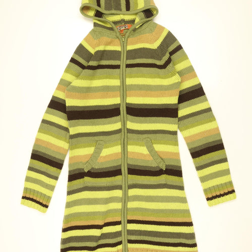 Espliego Womens Green Striped Jacket Size S Zip