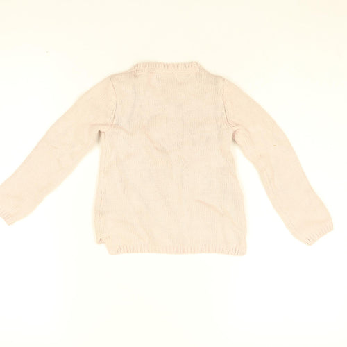 Miss Mona Mouse Girls Pink Round Neck Cotton Pullover Jumper Size 3 Years Pullover - Penguin