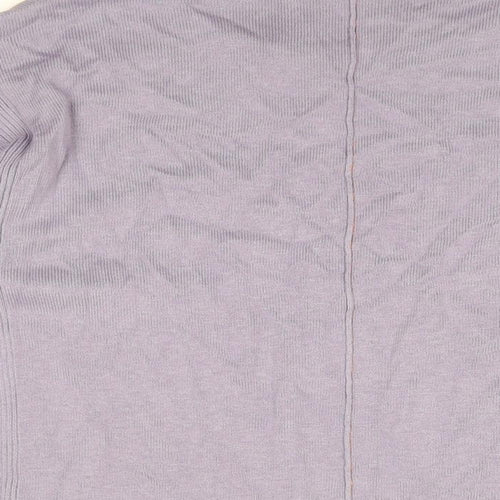 White Stuff Womens Purple Cotton Basic T-Shirt Size 14 Round Neck