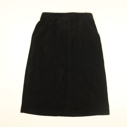 David Nieper Womens Black Cotton A-Line Skirt Size 10