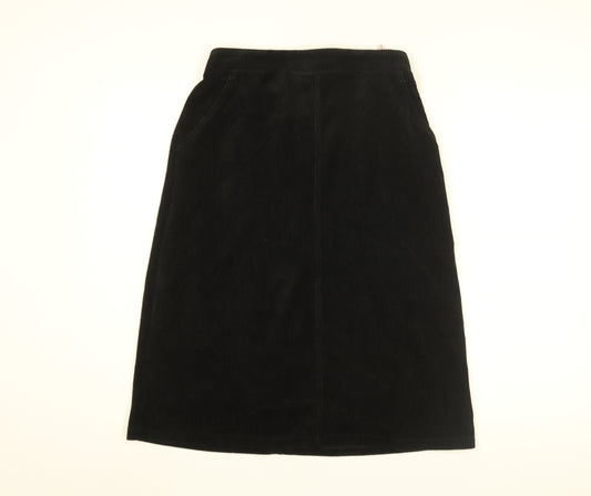 David Nieper Womens Black Cotton A-Line Skirt Size 10