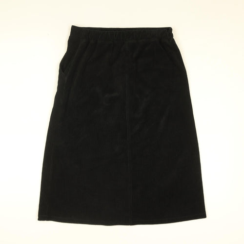 David Nieper Womens Black Cotton A-Line Skirt Size 10