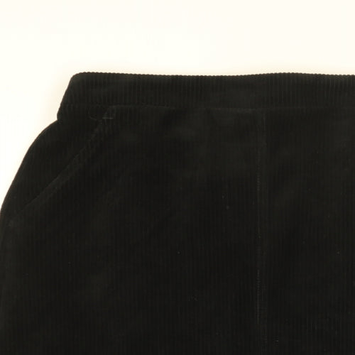 David Nieper Womens Black Cotton A-Line Skirt Size 10