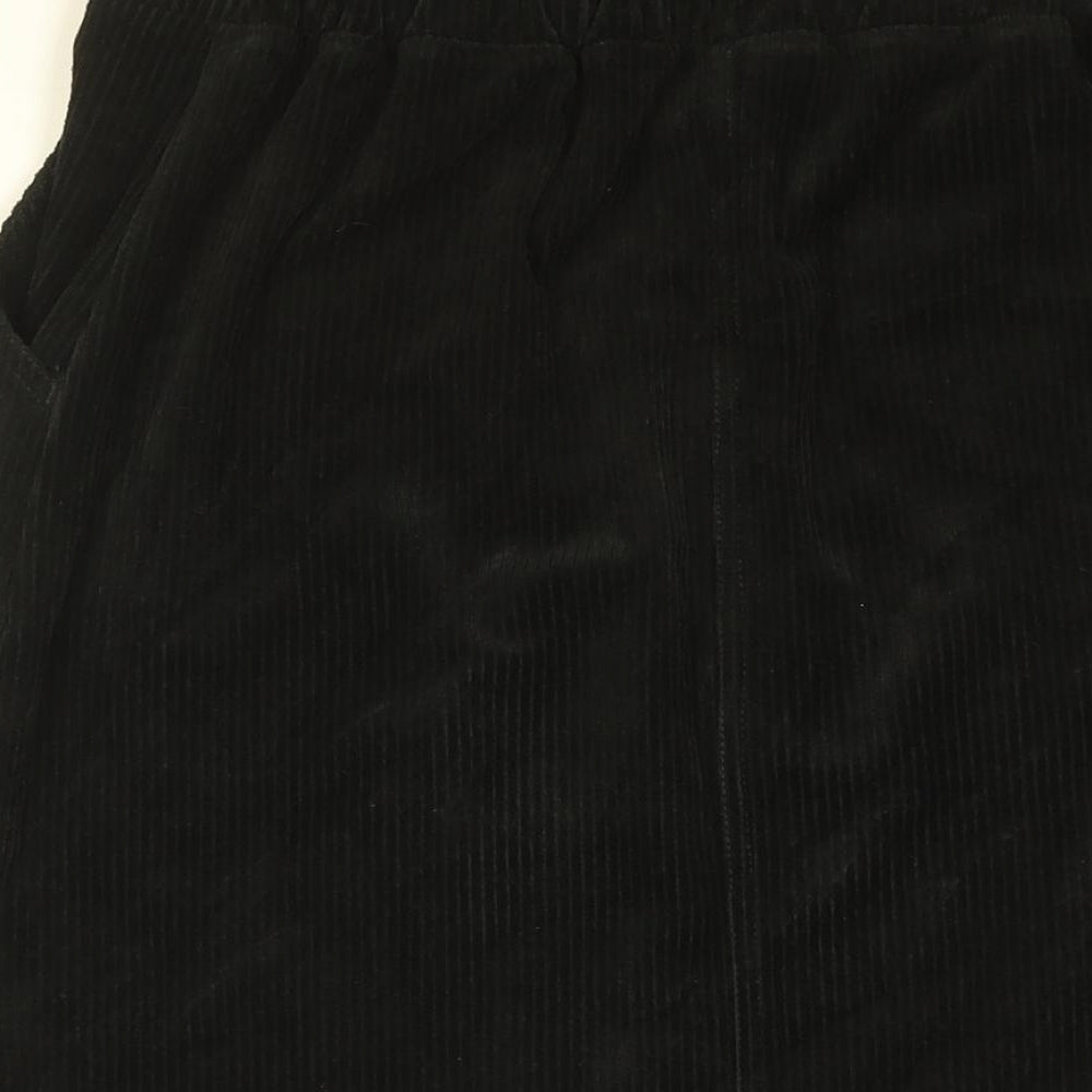 David Nieper Womens Black Cotton A-Line Skirt Size 10