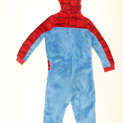 Spiderman Boys Red Geometric Cotton One Piece Size 4-5 Years Zip - Spiderman, Marvel