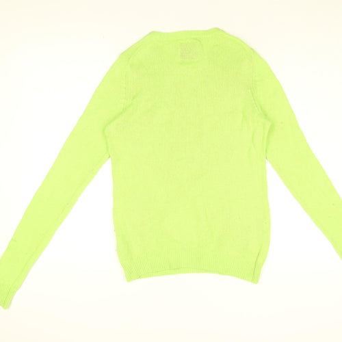 Abercrombie & Fitch Womens Green V-Neck Cotton Pullover Jumper Size M