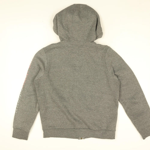 Tokyo Laundry Womens Grey Cotton Full Zip Hoodie Size 10 Zip