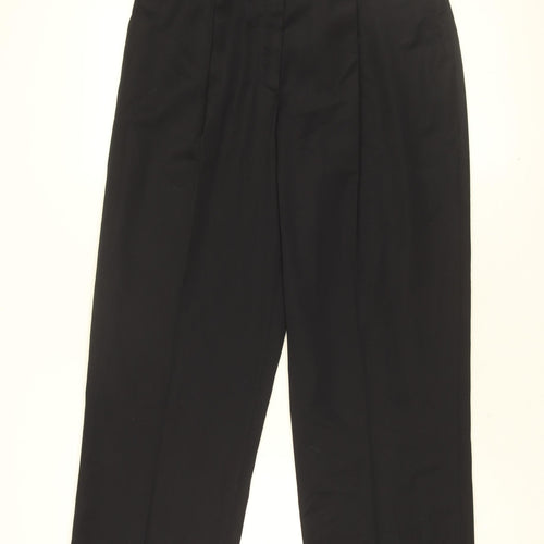 ESCADA Womens Black Polyester Trousers Size 12 L27 in Regular Zip