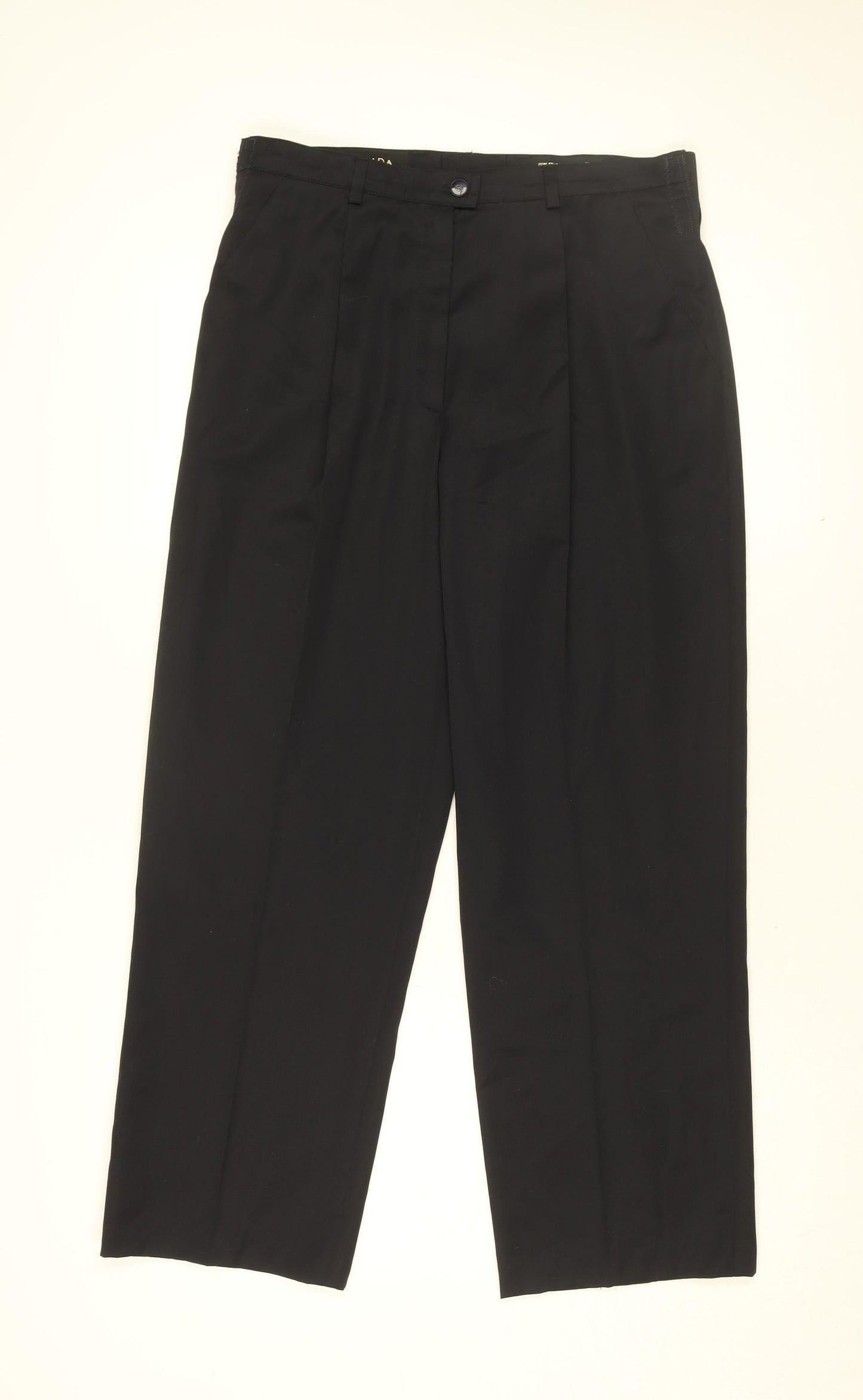 ESCADA Womens Black Polyester Trousers Size 12 L27 in Regular Zip