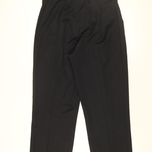 ESCADA Womens Black Polyester Trousers Size 12 L27 in Regular Zip