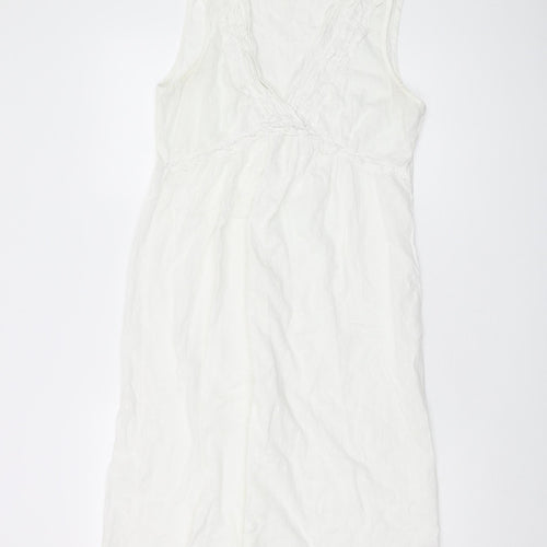 Fairy Dust Womens Ivory Cotton A-Line Size 10 V-Neck Pullover