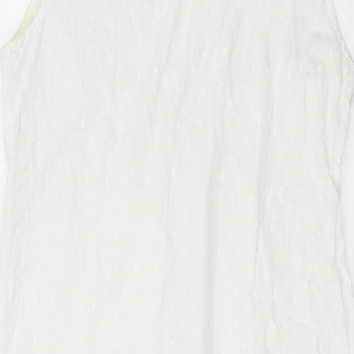 Fairy Dust Womens Ivory Cotton A-Line Size 10 V-Neck Pullover