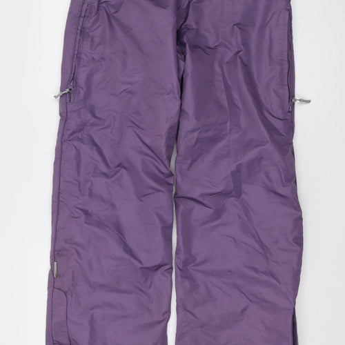 Trespass Womens Purple Polyester Snow Pants Trousers Size L L29 in Regular Snap