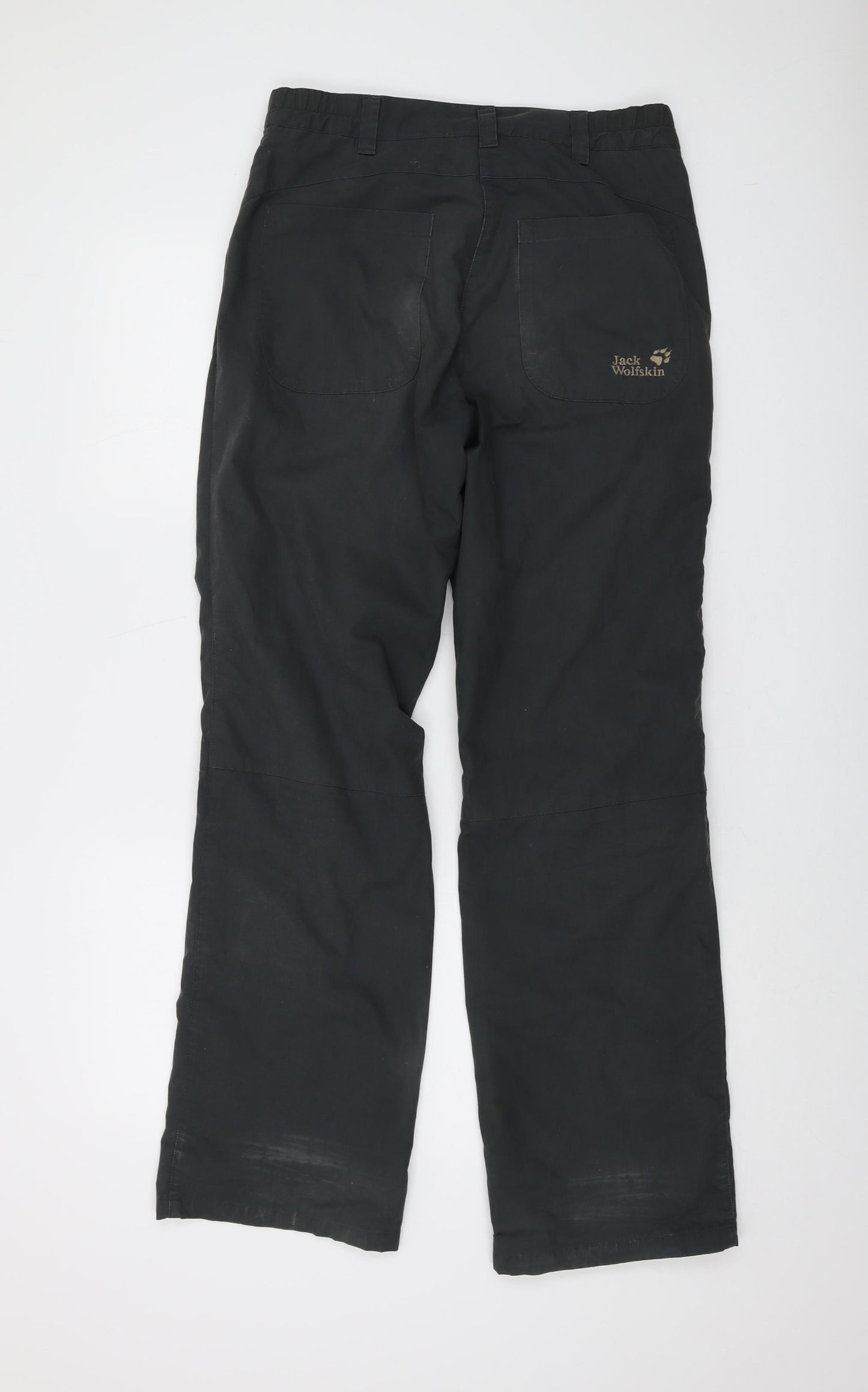 Jack Wolfskin Womens Grey Polyester Trousers Size 10 L32 in Regular Button