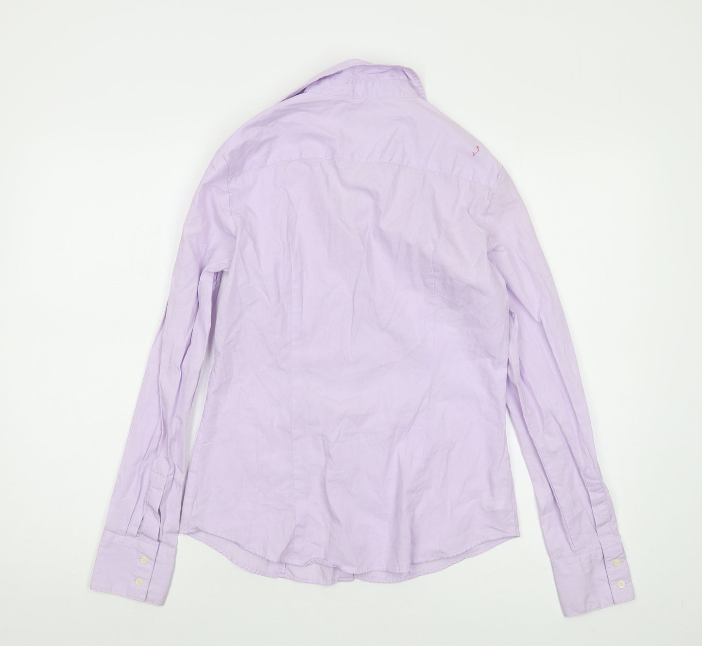 Austin Reed Womens Purple Cotton Basic Button-Up Size 10 Collared