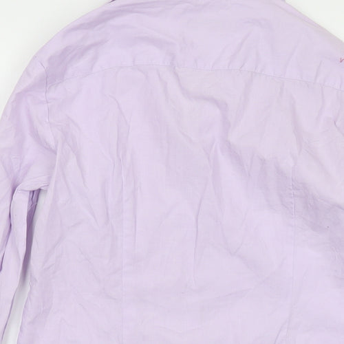 Austin Reed Womens Purple Cotton Basic Button-Up Size 10 Collared