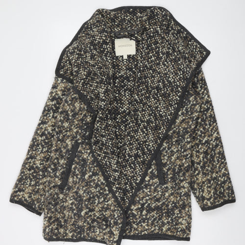Monsoon Womens Beige V-Neck Polyester Cardigan Jumper Size S