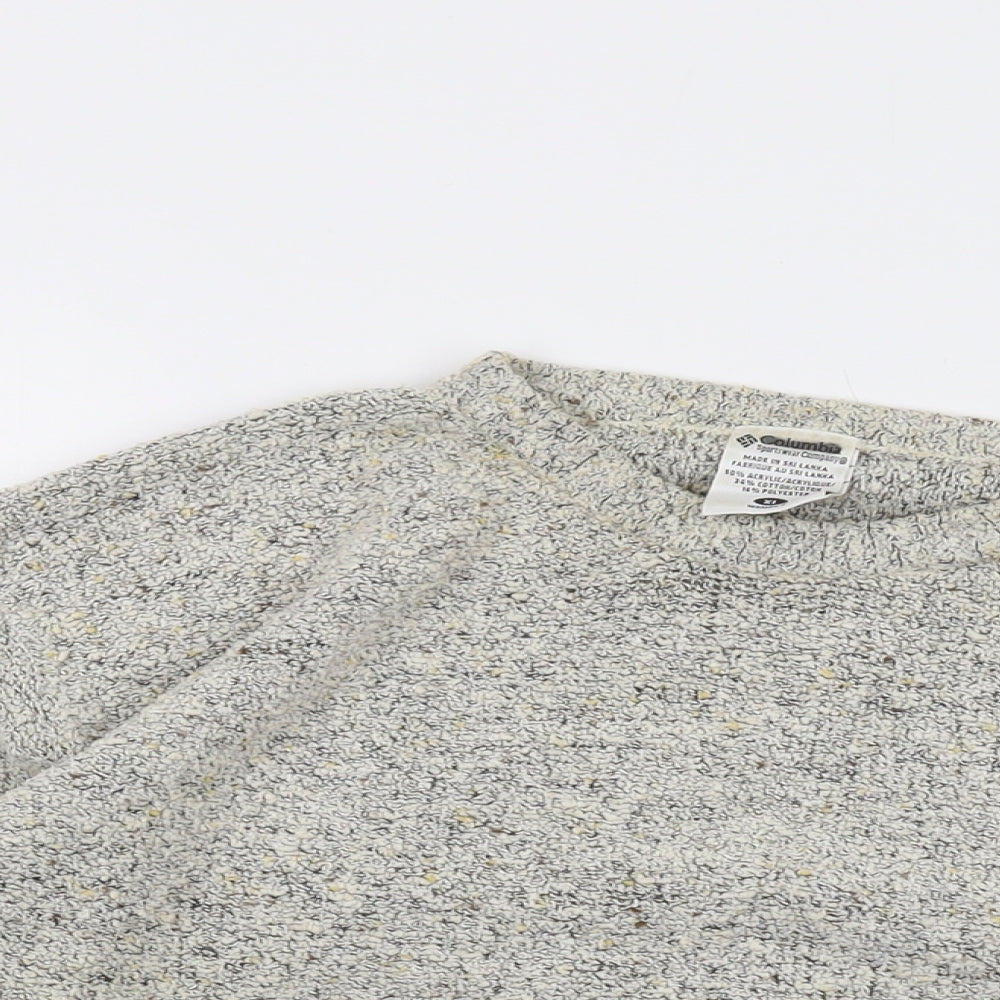 Columbia Womens Grey Round Neck Acrylic Pullover Jumper Size XL