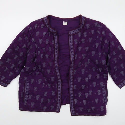 Cotton Traders Womens Purple Geometric Jacket Size 18