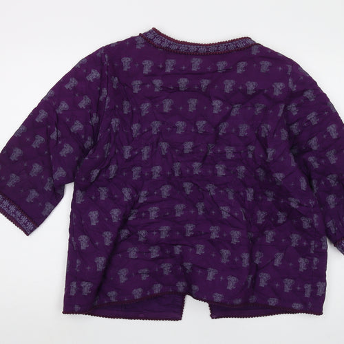Cotton Traders Womens Purple Geometric Jacket Size 18