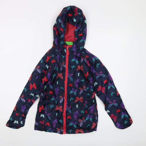 Mountain Warehouse Girls Blue Geometric Jacket Size 7-8 Years Zip