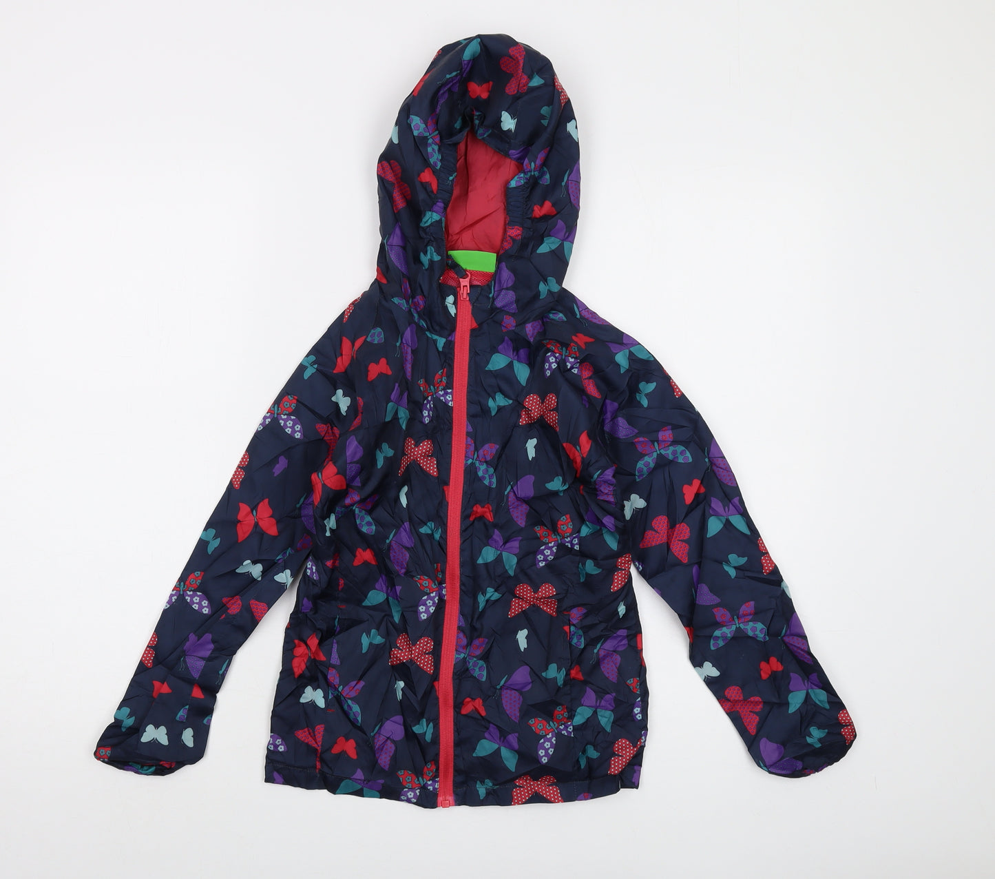 Mountain Warehouse Girls Blue Geometric Jacket Size 7-8 Years Zip