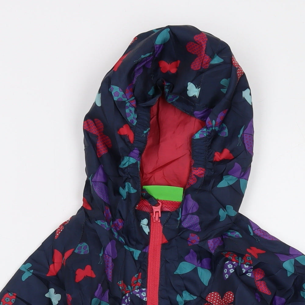 Mountain Warehouse Girls Blue Geometric Jacket Size 7-8 Years Zip