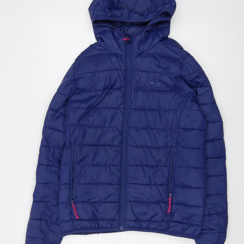 Freedom Trail Womens Blue Puffer Jacket Jacket Size 8 Zip