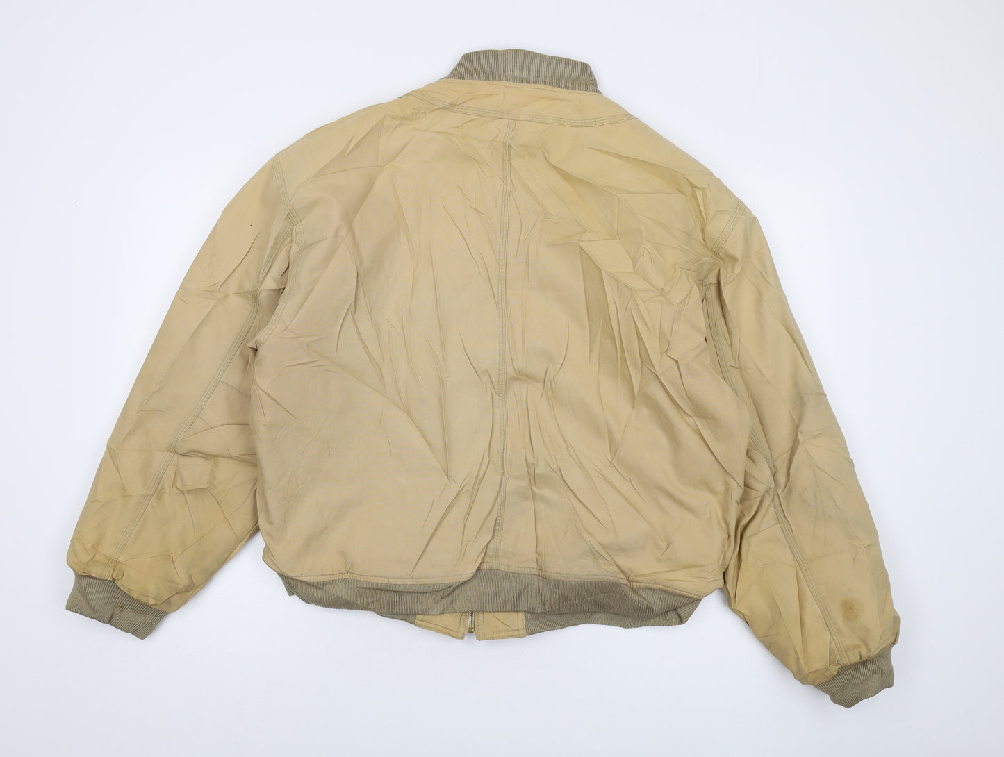 Universal Mens Beige Bomber Jacket Jacket Size S Zip - Vintage