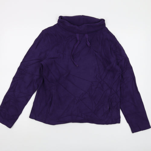 Cotton Traders Womens Purple Polyester Pullover Sweatshirt Size 14 Pullover