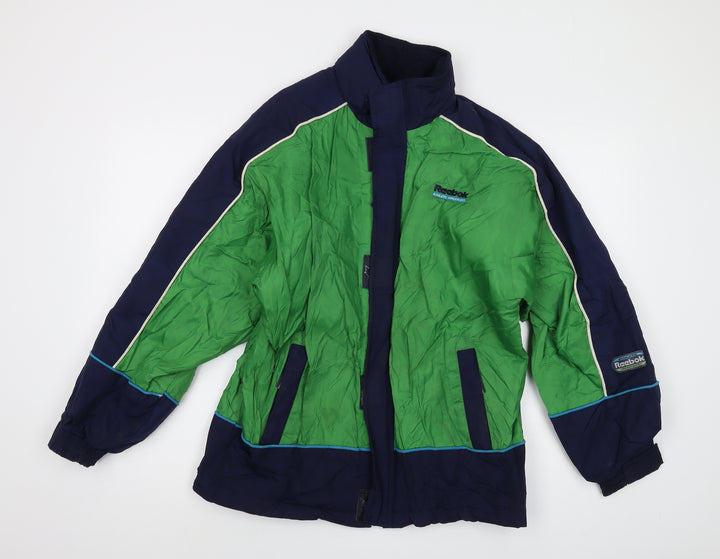 Reebok Boys Green Jacket Size 14-15 Years Zip - Vintage