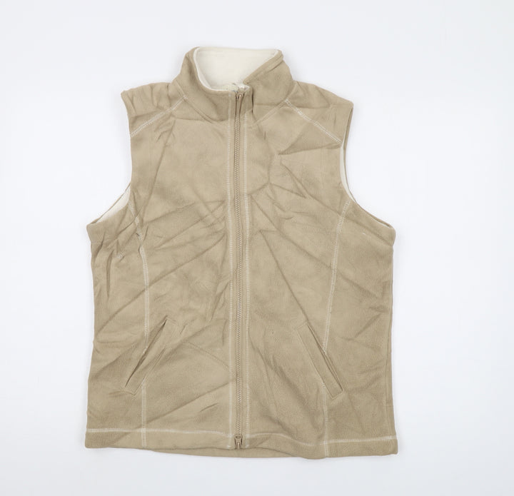 Armor Lux Womens Beige Jacket Waistcoat Size 14 Zip