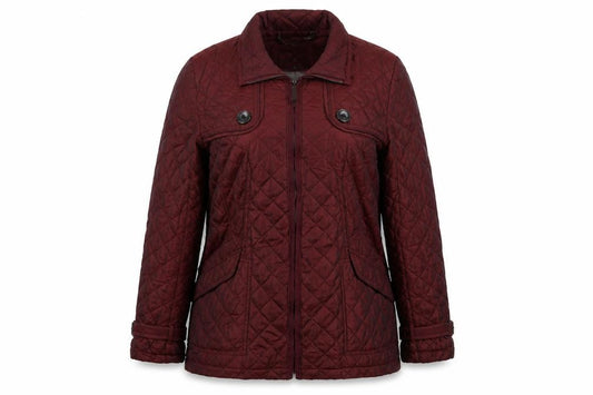 Front view of Vince Camuto women’s red jacket, size L, zip - vintage