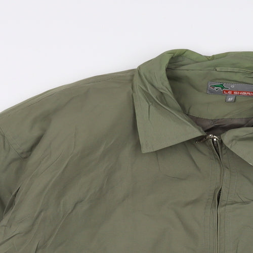 Le Shark Mens Green Jacket Size M Zip - Vintage