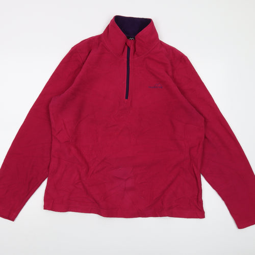 Freedom Trail Womens Pink Polyester Pullover Sweatshirt Size 18 Zip
