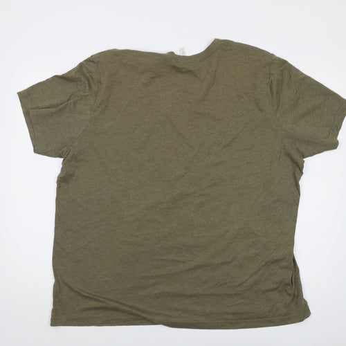 Hootie the blowfish Mens Green Cotton T-Shirt Size 2XL Crew Neck