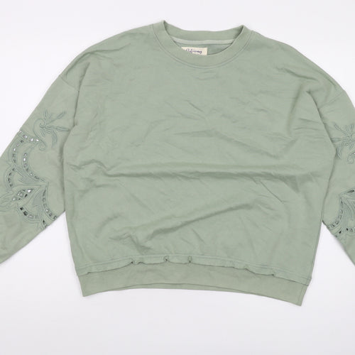 Autonomy Womens Green Cotton Pullover Sweatshirt Size S Pullover