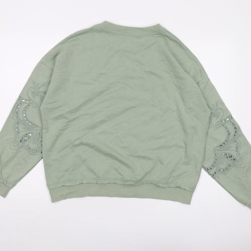 Autonomy Womens Green Cotton Pullover Sweatshirt Size S Pullover