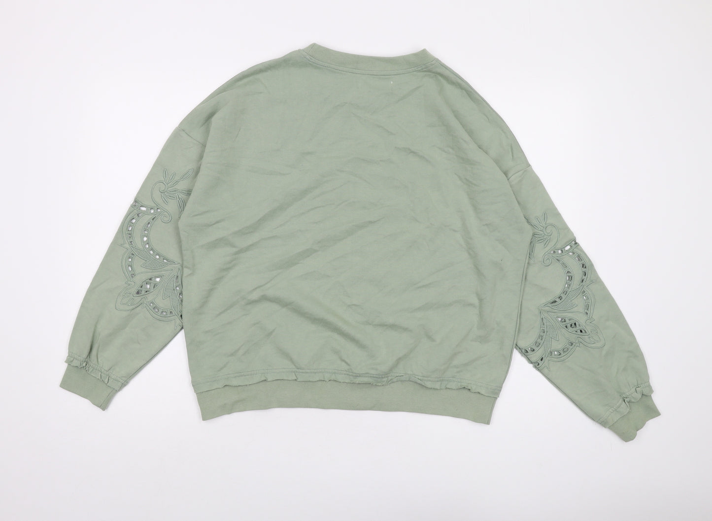 Autonomy Womens Green Cotton Pullover Sweatshirt Size S Pullover