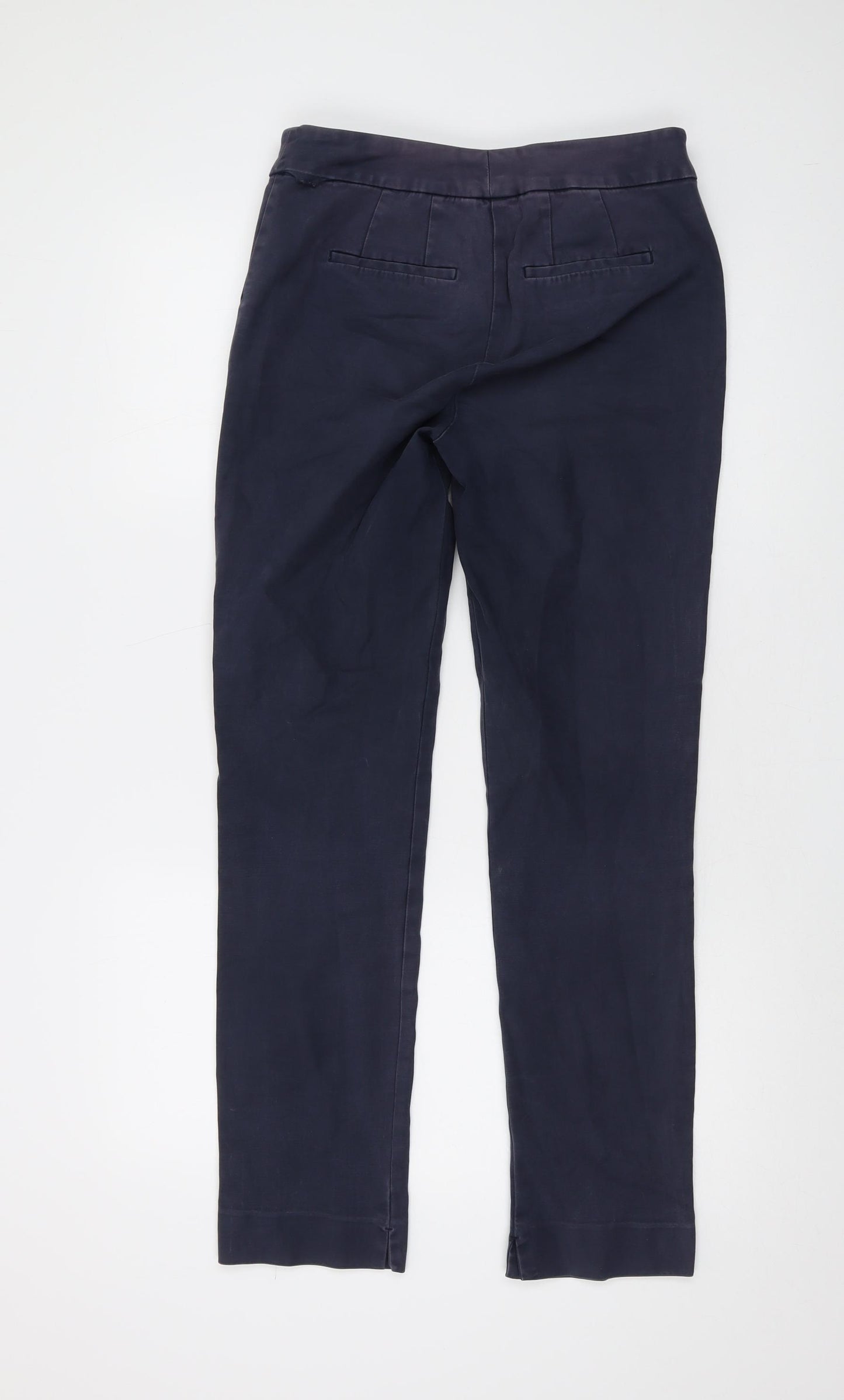 Boden Womens Blue Cotton Trousers Size 10 L29 in Regular Hook & Eye