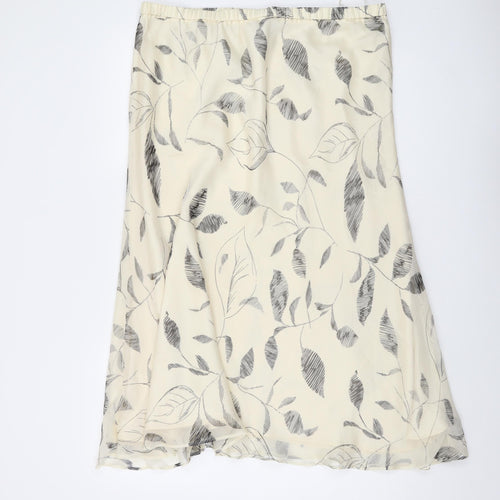 Jacques Vert Womens Ivory Floral Polyester A-Line Skirt Size 18