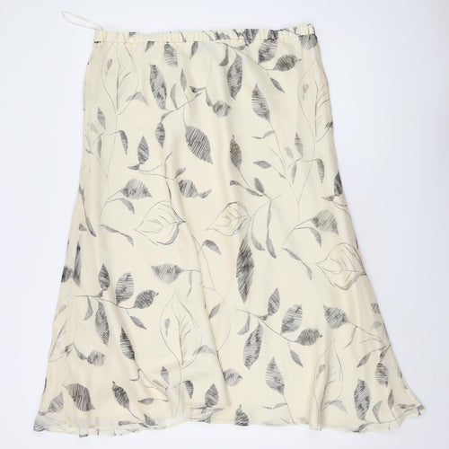 Jacques Vert Womens Ivory Floral Polyester A-Line Skirt Size 18