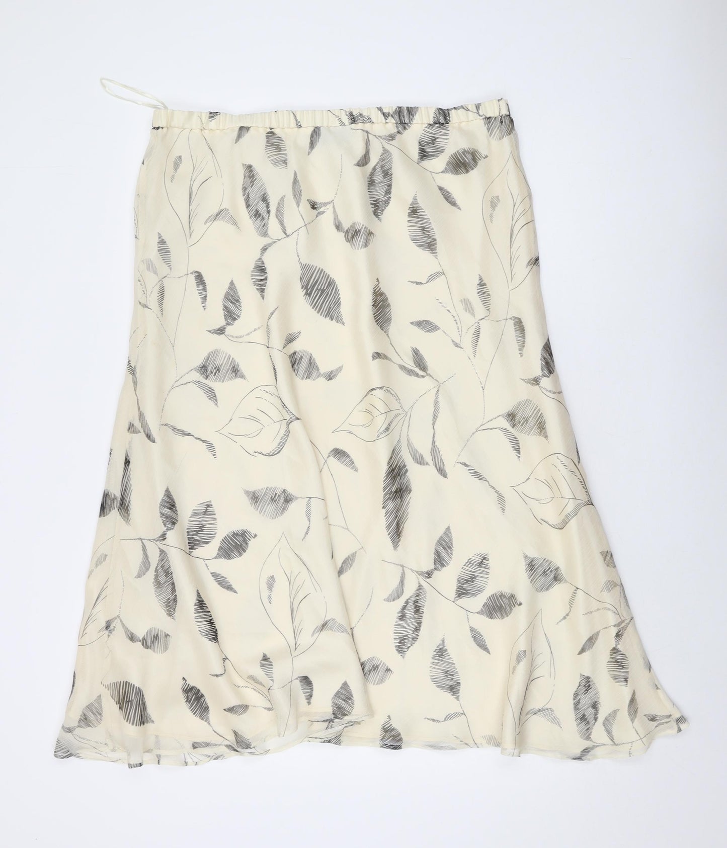 Jacques Vert Womens Ivory Floral Polyester A-Line Skirt Size 18