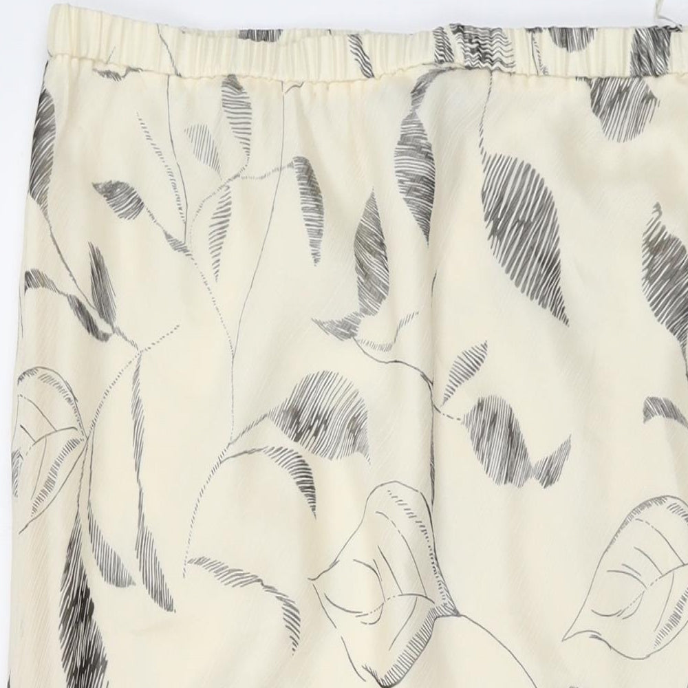 Jacques Vert Womens Ivory Floral Polyester A-Line Skirt Size 18