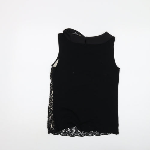 Principles Womens Black Polyester Basic Tank Size 8 Collared