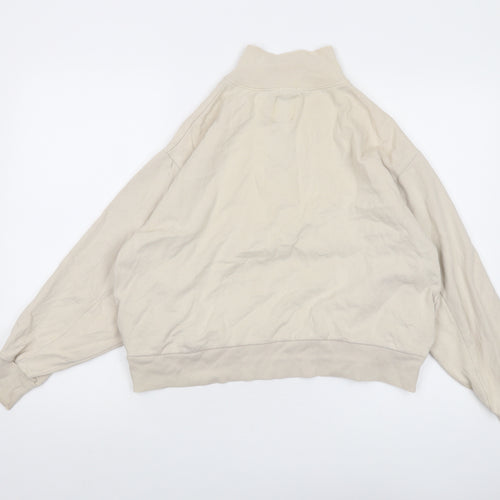 Gap Womens Beige Cotton Pullover Sweatshirt Size S Zip
